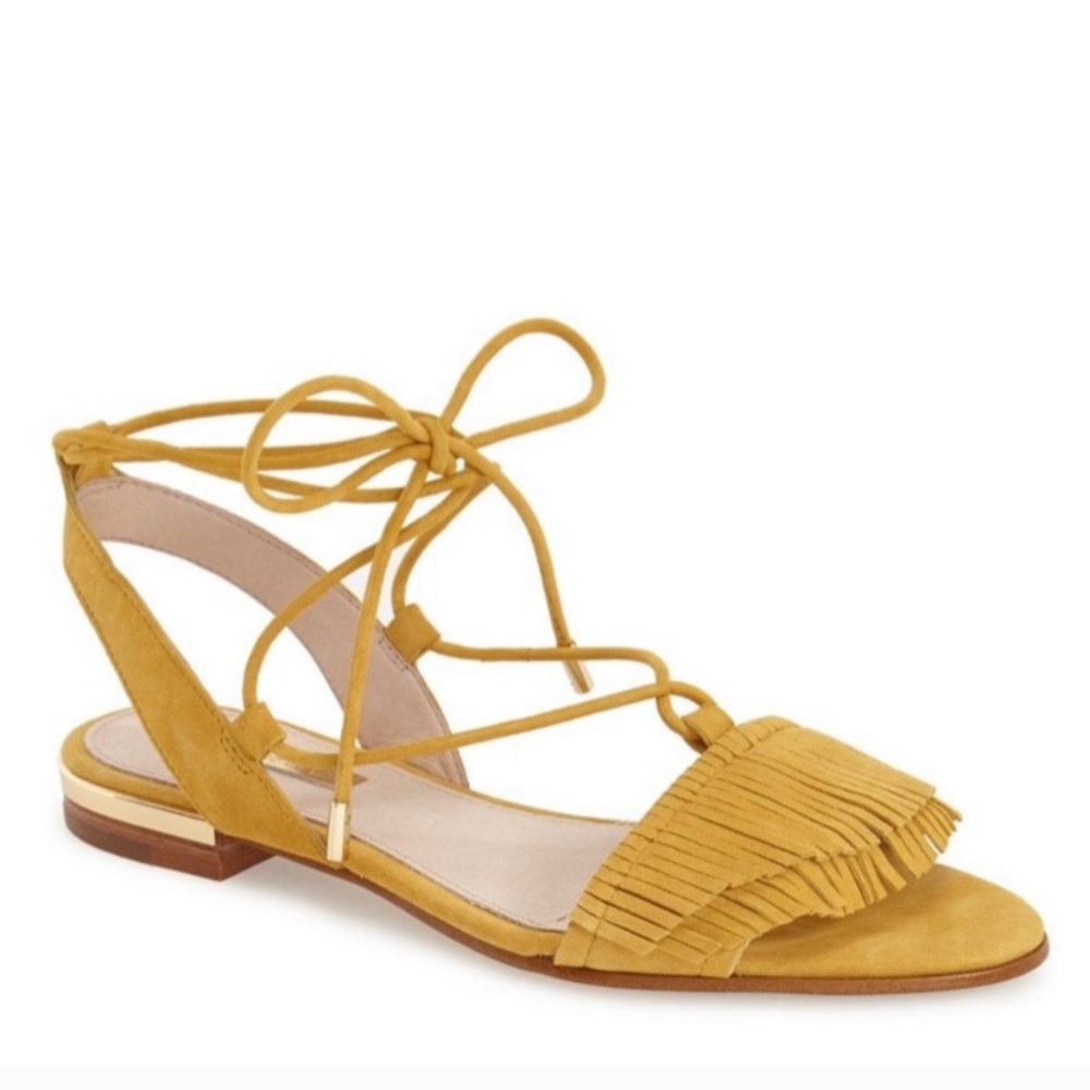 Louise Er Cie Fringe suede sandal. Imported